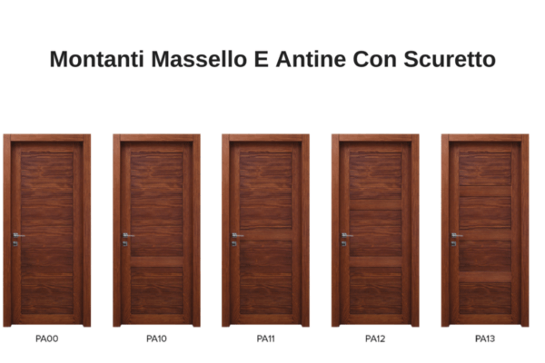 Montanti massello e antine con scuretto modelli porte flessya